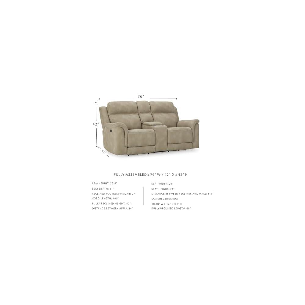 Signature Design by Ashley Next-Gen Reclining Loveseat with Console, Sand