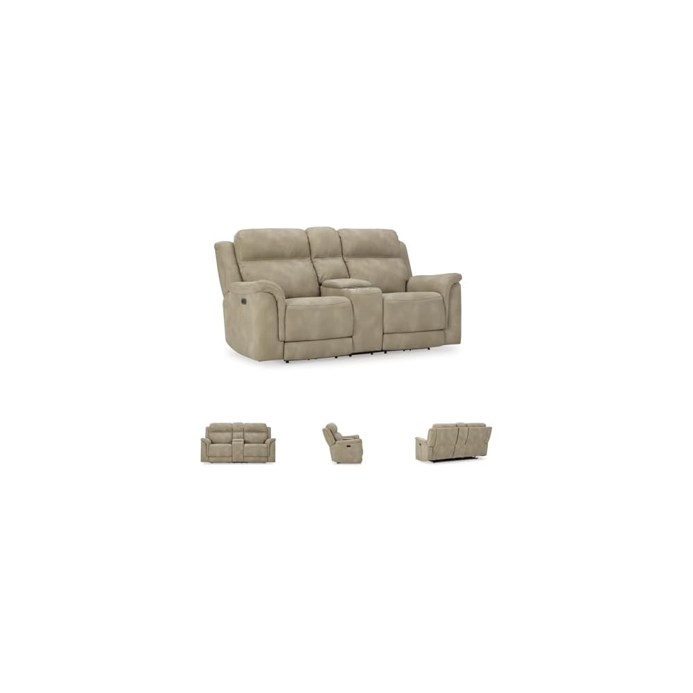 Signature Design by Ashley Next-Gen Reclining Loveseat with Console, Sand