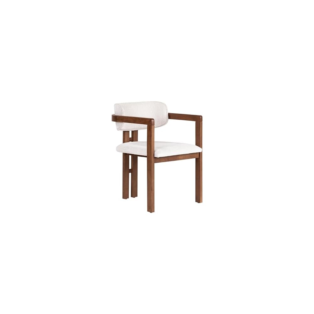 Modern Green Chair with Wooden Legs in Walnut, 54 x 76 x 54 cm | 100% Beech Wood Frame, Easy Clean Polyester Chenille Fabric | Comfortable 5cm Foam Seat, Perfect for Home & Office