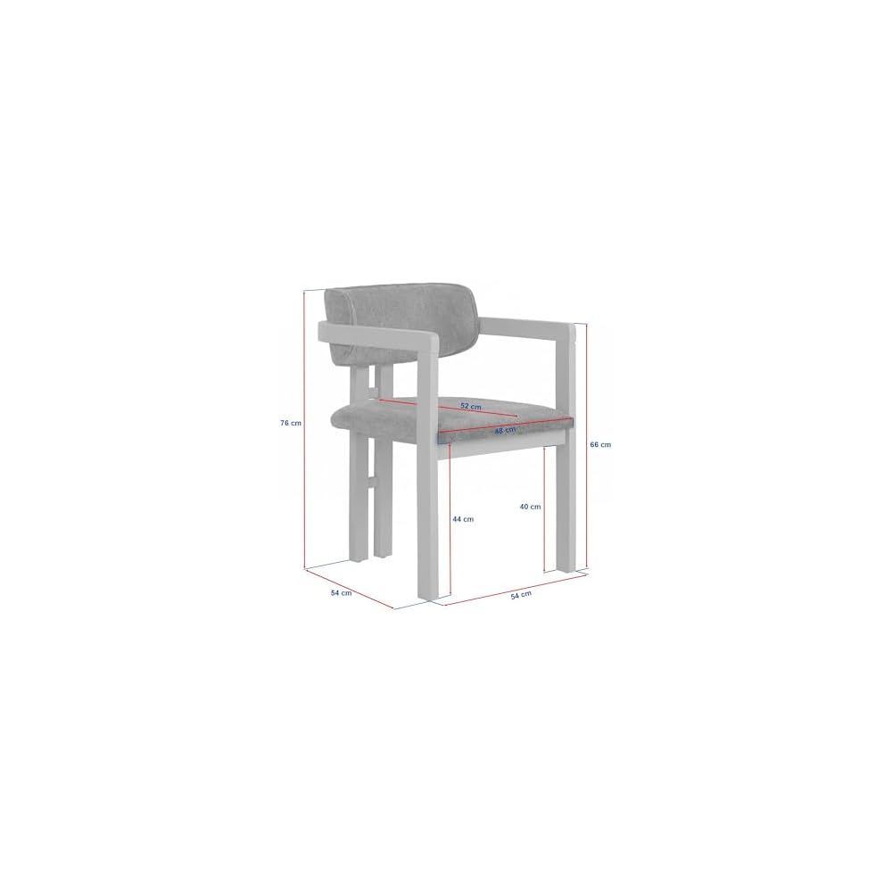 Modern Green Chair with Wooden Legs in Walnut, 54 x 76 x 54 cm | 100% Beech Wood Frame, Easy Clean Polyester Chenille Fabric | Comfortable 5cm Foam Seat, Perfect for Home & Office
