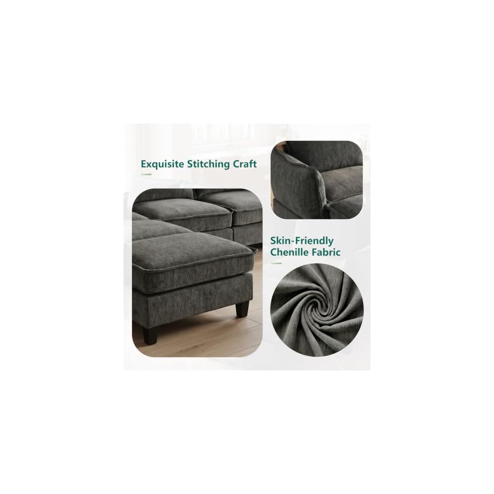 Modular Sectional Couches for Living Room , 104" L Shaped Couch Sofa