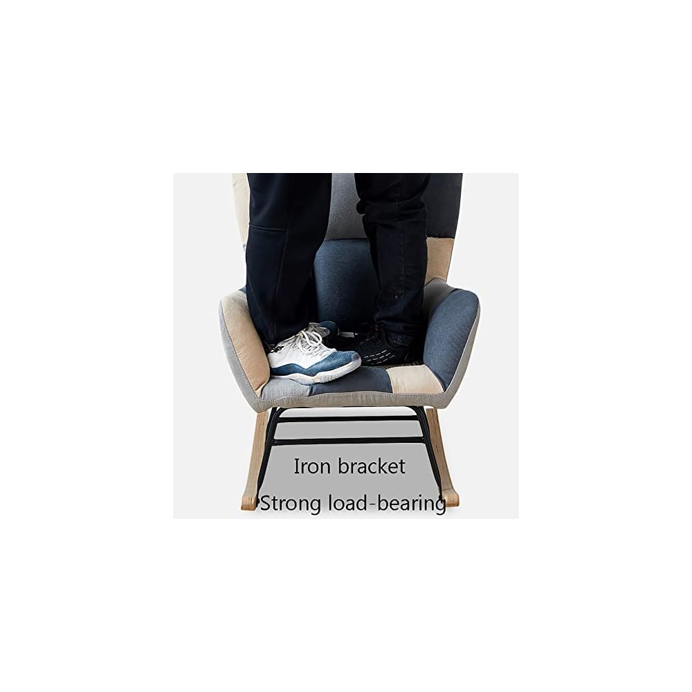 Living Room Chair with Reclining Legs, Rubber Wood and Iron Frame for Stable Support, Lounge Chair, Three-Color Selection (Mixed Color)