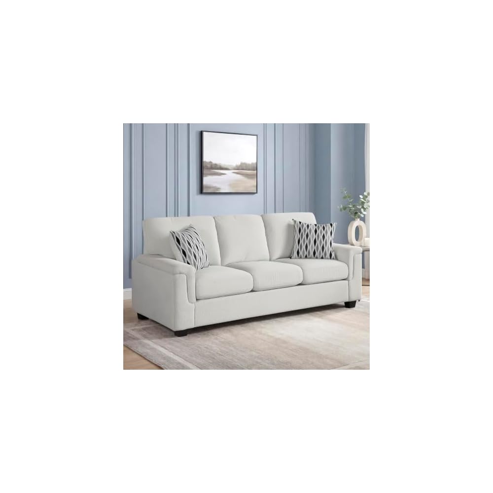 Lexicon 40" W Modern Chenille Accent Chair, Track Arms, Gray