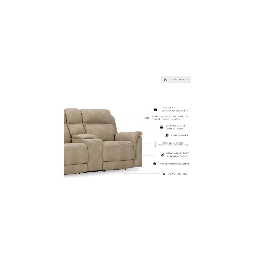 Signature Design by Ashley Next-Gen Reclining Loveseat with Console, Sand