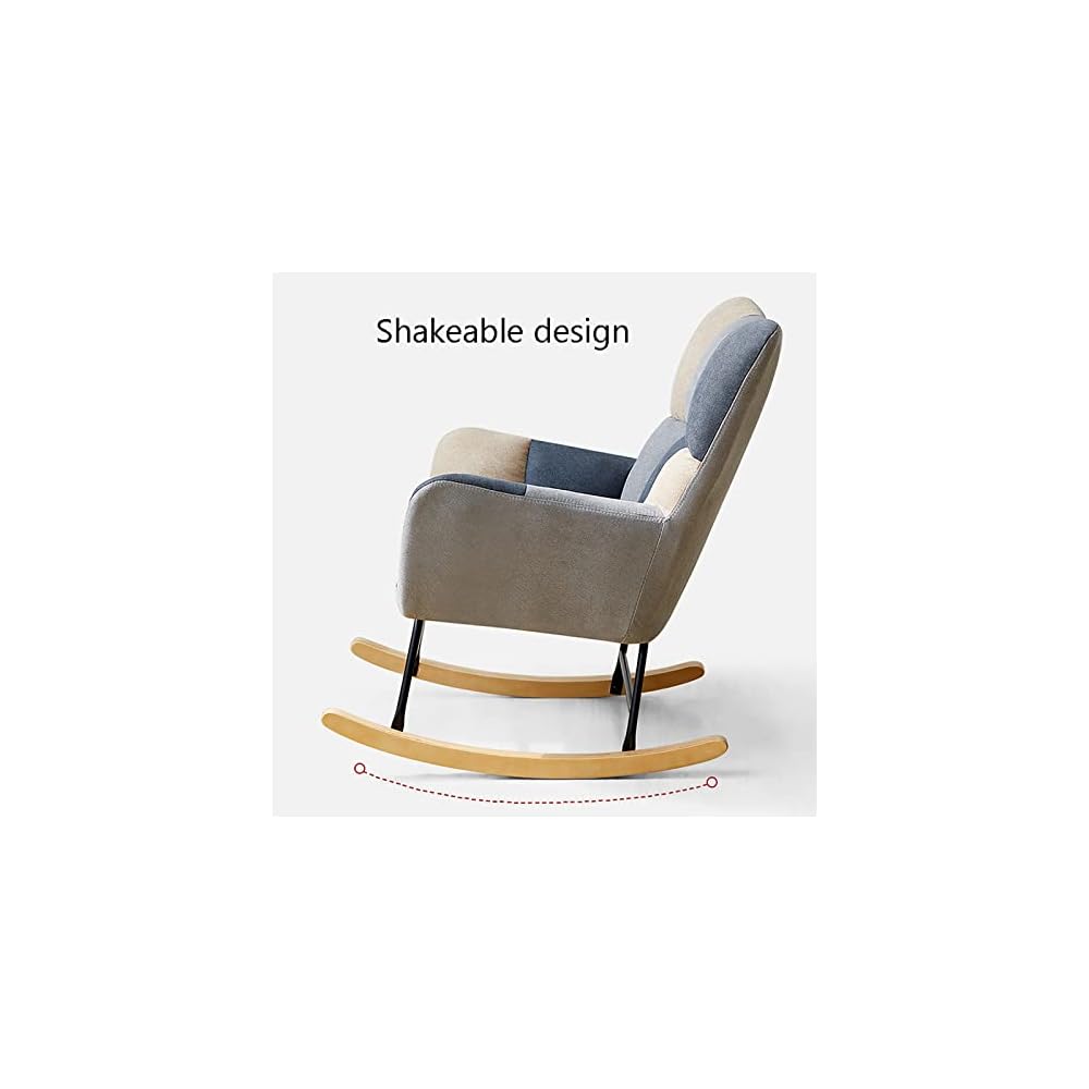 Living Room Chair with Reclining Legs, Rubber Wood and Iron Frame for Stable Support, Lounge Chair, Three-Color Selection (Mixed Color)