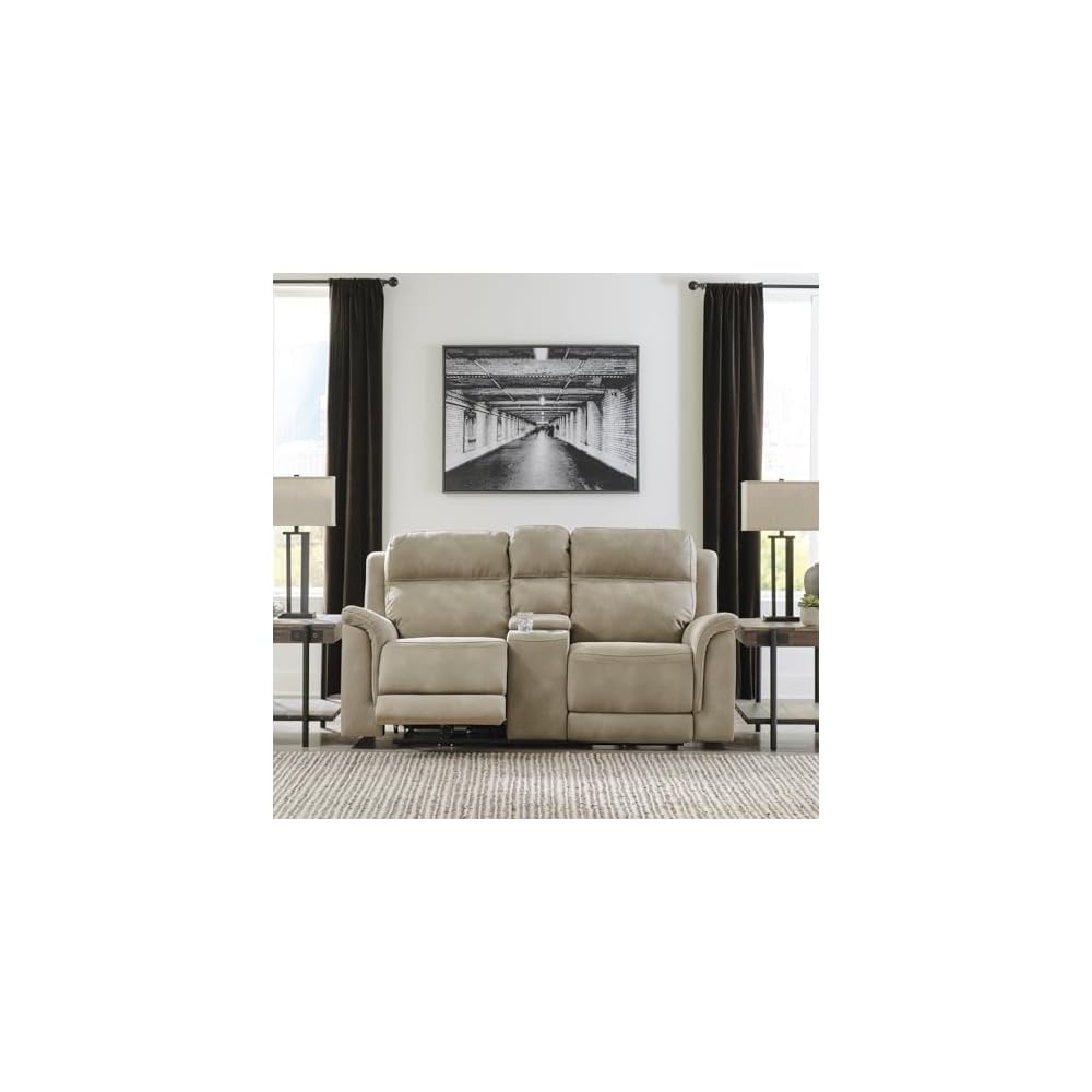 Signature Design by Ashley Next-Gen Reclining Loveseat with Console, Sand