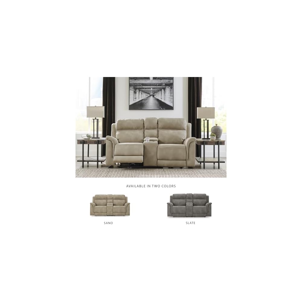Signature Design by Ashley Next-Gen Reclining Loveseat with Console, Sand