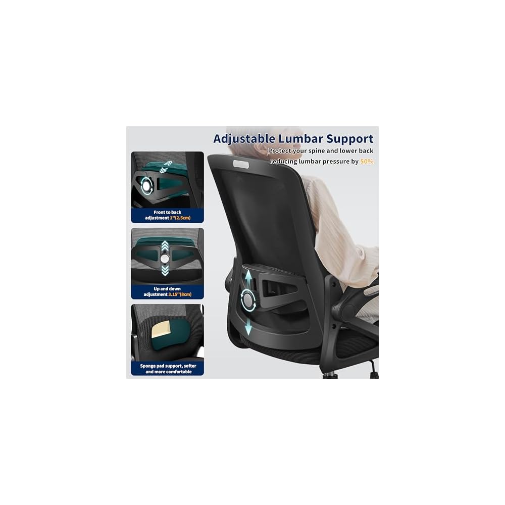 Ergonomic Office Chair Desk Chair with Adjustable Lumbar Support