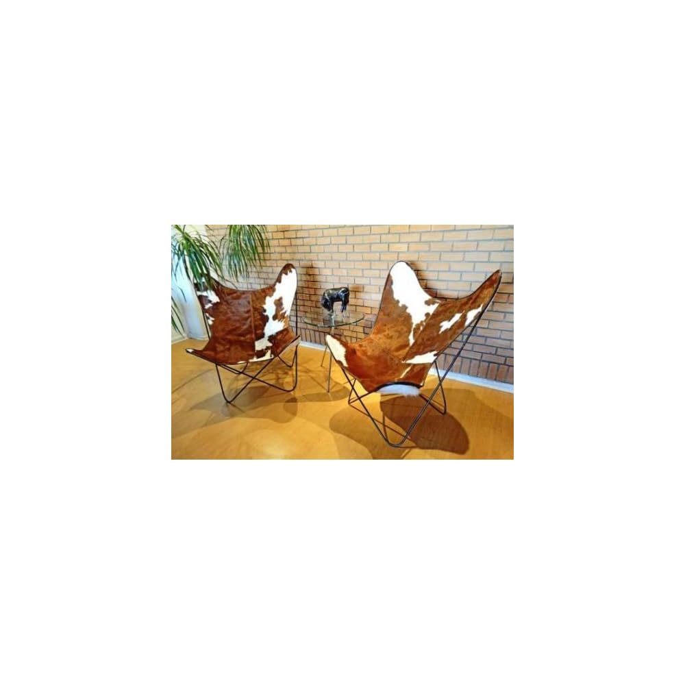 Classic Cover Cowhide Leather BKF Butterfly Chair - Only Cover. (Zebra)