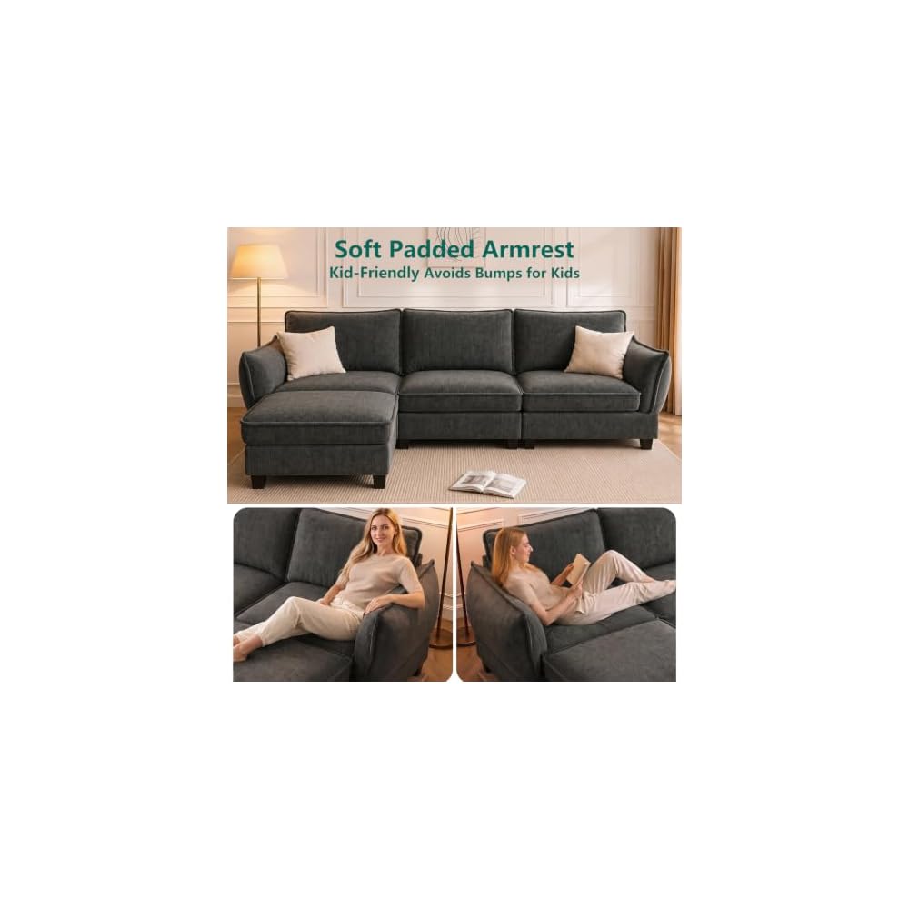 Modular Sectional Couches for Living Room , 104" L Shaped Couch Sofa