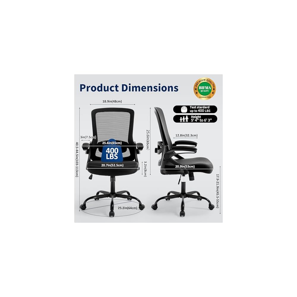 Ergonomic Office Chair Desk Chair with Adjustable Lumbar Support