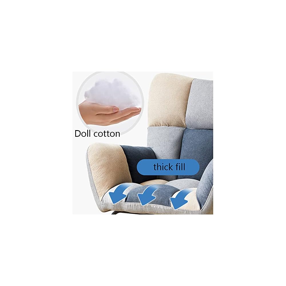 Living Room Chair with Reclining Legs, Rubber Wood and Iron Frame for Stable Support, Lounge Chair, Three-Color Selection (Mixed Color)