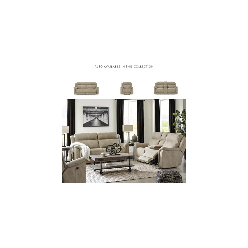 Signature Design by Ashley Next-Gen Reclining Loveseat with Console, Sand