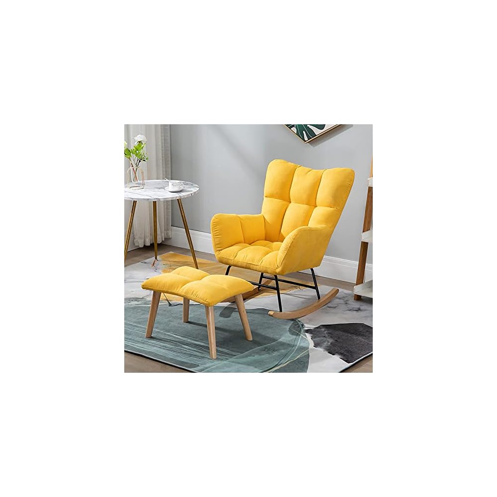 Living Room Chair with Reclining Legs, Rubber Wood and Iron Frame for Stable Support, Lounge Chair, Three-Color Selection (Mixed Color)