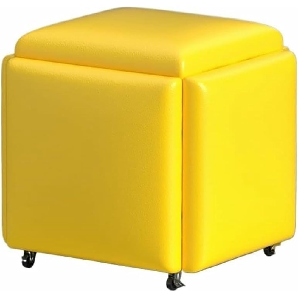 Cube Chair, 5 in 1 Seating Cube, Stackable Sofa Chair Stool, Nesting Ottoman Stool Movable Footstool, Dressing Chair for Living Room Bedroom