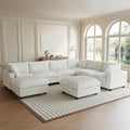 Cloud Modular Sectional Sofa Couch, 8 Seater Oversized Couch, 157.4" U-Shaped Convertible Couches with 2 Ottomans, Deep Sofa Couches for Living Room, Washable & Replaceable Covers, Beige